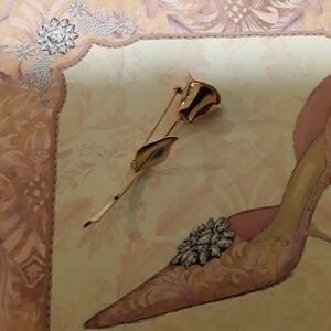 Monet Elegant Goldtone Rose Petal  Brooch